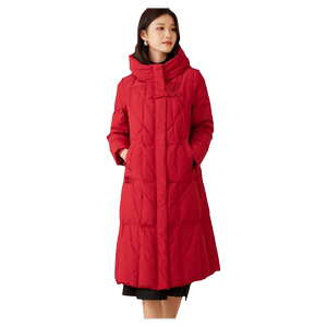 冬季新款过膝90白鸭绒长款羽绒服
