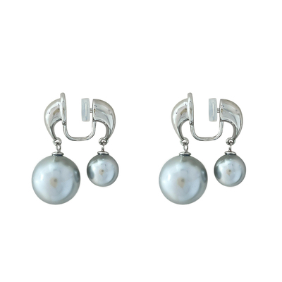 青芥一款双戴法式珍珠耳夹耳饰