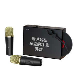 歌词蓝牙音箱家用无线k歌音响话筒麦克风唱歌家庭ktv黑胶唱片礼物