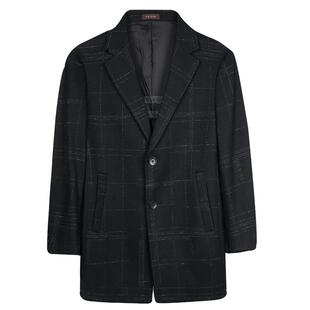 【商场同款】才子男装翻领羊毛呢大衣男秋冬季休闲中长款格子外套