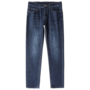 金盾牛仔裤男2024新款秋季深蓝色潮牌百搭修身男士直筒裤子秋冬款