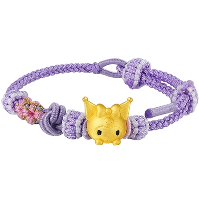 潮宏基三丽鸥酷洛米黄金手链足金手绳5D硬金鎏彩小版生日礼物 L