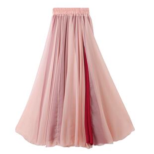 大裙摆舞蹈裙1080度蒙古风半身跳舞裙纱成人古典广场舞国风演出服