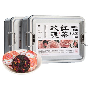 五虎玫瑰红茶茶叶重瓣玫瑰花香高山红茶茶饼花茶自饮礼盒装送礼