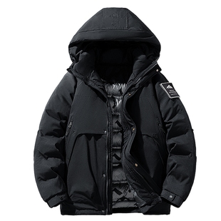 男士黑色美式工装保暖棉服男款加厚高级感冬装外套防寒服2025新款