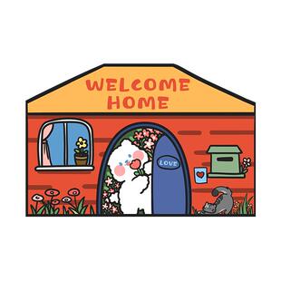 入户门丝圈地垫趣味家用进门门口脚垫可裁剪地毯防滑耐脏玄关门垫