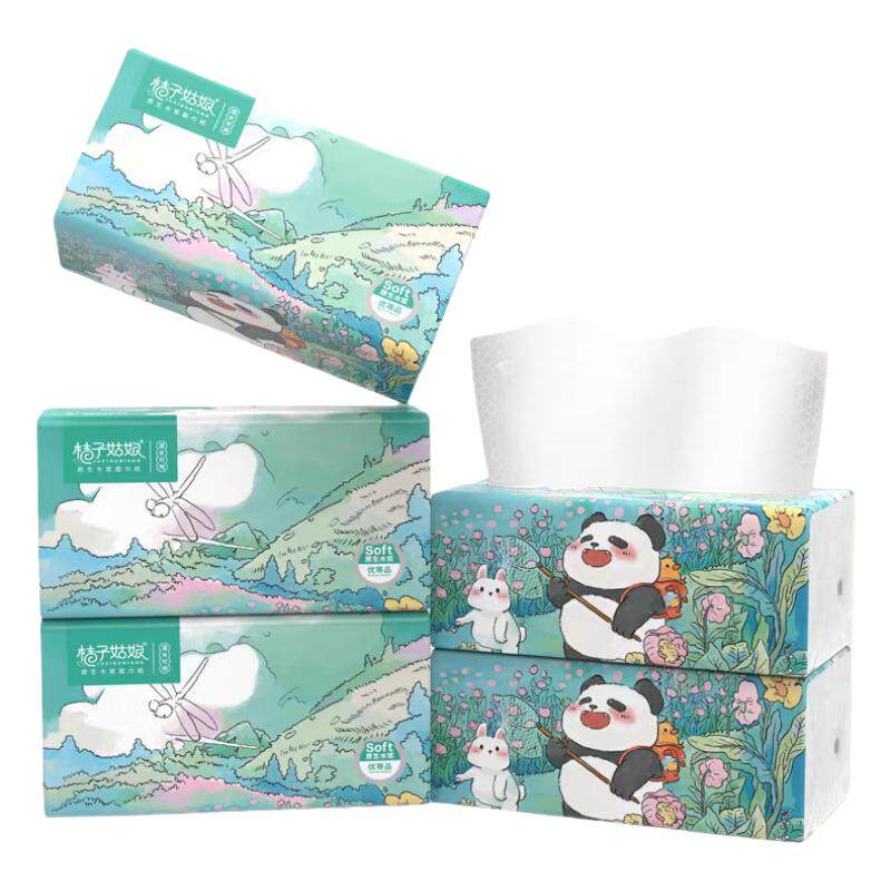 新品/桔子姑娘熊猫主题L码款抽纸