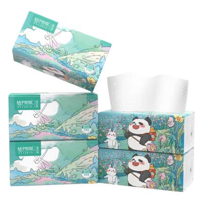 新品/桔子姑娘熊猫主题L码款抽纸