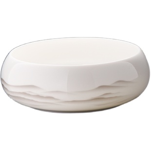 羊脂玉白瓷茶洗大号家用高档杯洗功夫茶具泡茶工具水盂茶台废水缸