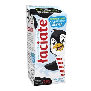 临期波兰进口波美克3.5%全脂儿童纯牛奶200ml盒装小企鹅牛奶整箱