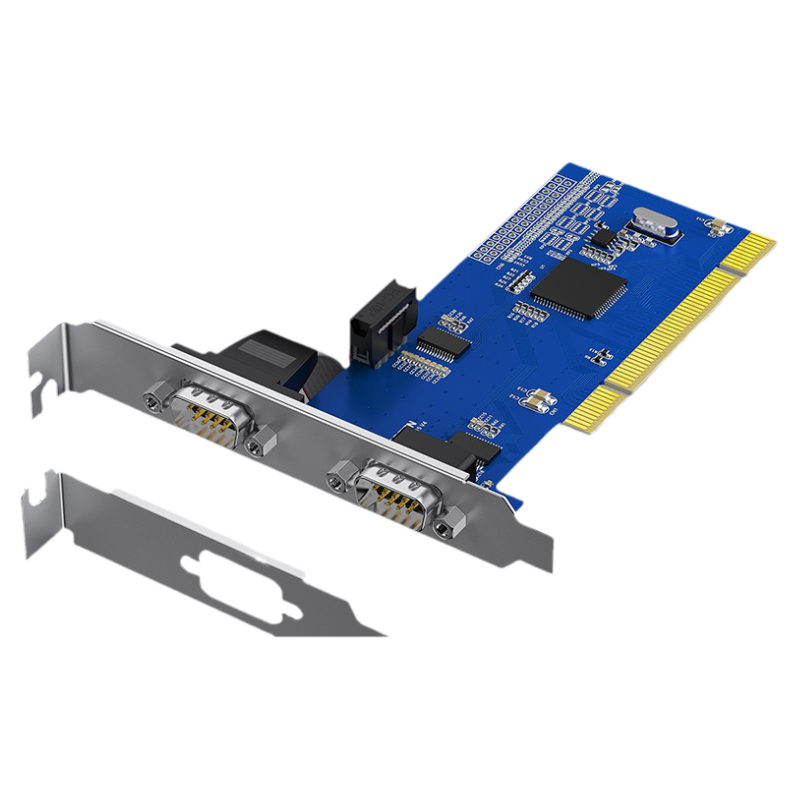 绿联 PCI转RS232双串口卡 PCI-E转COM口转接卡2口9针接口扩展卡