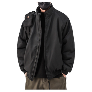 2025冬季新款棉衣男士日系复古加棉加厚保暖棉袄宽松立领棉服外套