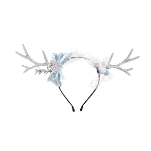 【蜜桃茶】圣诞节拍照氛围羽毛鹿角发箍头饰女cos穿搭配饰发饰品