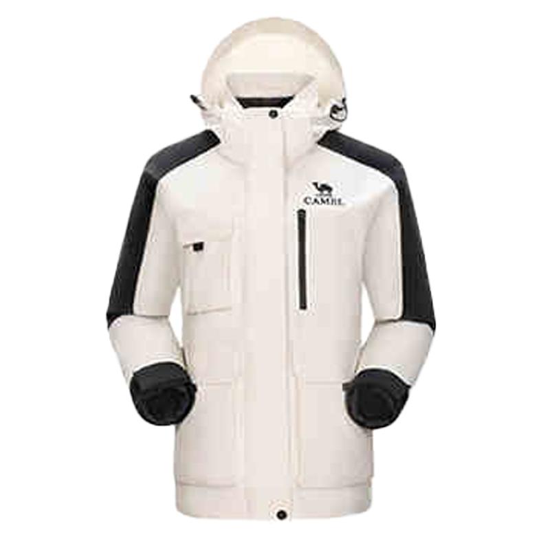 【绒岩】骆驼男装户外防风防水三合一羽绒服内胆冲锋衣夹克外套男