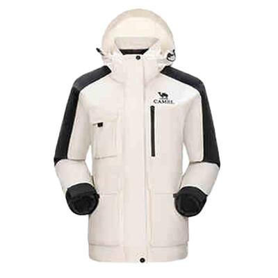 【绒岩】骆驼男装户外防风防水三合一羽绒服内胆冲锋衣夹克外套男