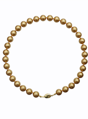 施家进口南洋茶金色全珠项链