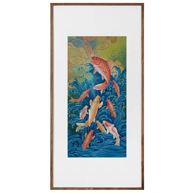 铜师傅《九鱼聚财之二》铜雕画