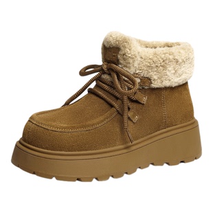 红蜻蜓雪地靴2025秋冬新款女鞋厚底加绒保暖棉鞋短筒靴东北靴子女