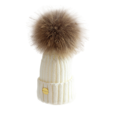 帽子毛球针织婴儿3-612个小孩