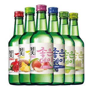 好天好饮韩国进口蓝莓青葡萄果味烧酒低度微醺360ml*6瓶装配制酒