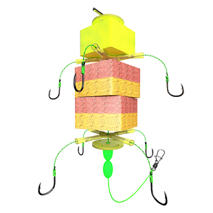 反底钓鲢鳙套装钓组鲢鳙钩海杆返离底新型防挂底方块饵翻板钩套装