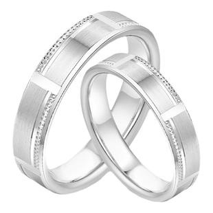 奢珠_挚 铂金对戒女戒PT950白金戒指男结婚情侣素圈新款