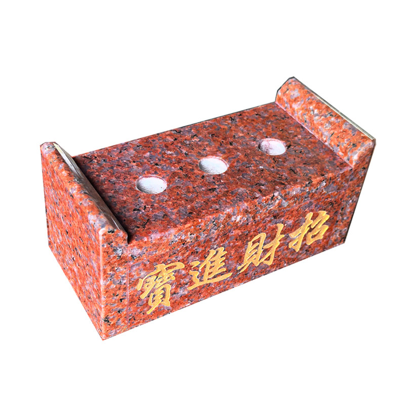 云石艺印度红大理石香炉造型款
