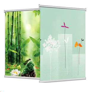 加厚全遮光卷帘窗帘成品拉式升降遮阳免打孔办公卧室阳台浴室防水