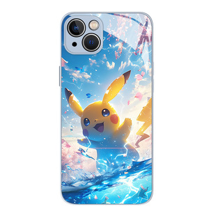 夏日皮卡丘适用苹果17promax手机壳iphone16适合夏天的15/14/13宝可梦12mini动漫11玻璃xs新款可爱8plus男女x