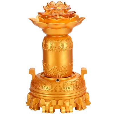 桌面室内电子点香器长明莲花灯自动感应点香点烛许愿灯电子点香器