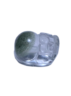 天然绿幽灵貔貅水晶雕刻件配件