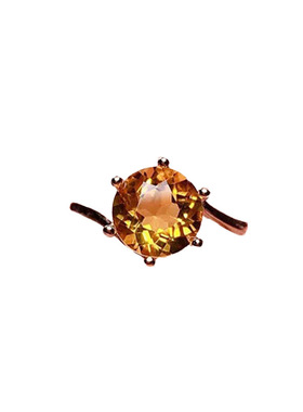 黄水晶宝石黄宝石日韩简约气质款