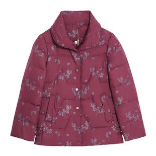 阔太太冬装羽绒服妈妈时尚加厚宽松外套中老年女装保暖上衣白鸭绒