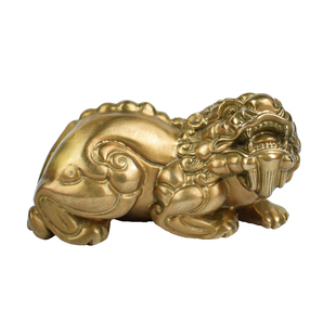 全铜实心招财天禄貔貅手把件办公室客厅桌面摆件车载中控台摆件
