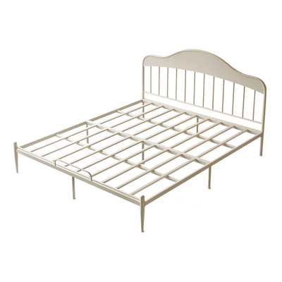 奶油风轻奢铁艺双人床