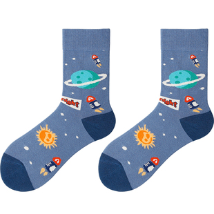 袜子女款春秋可爱日系中筒袜2026新款卡通秋冬长筒潮袜ins长袜棉