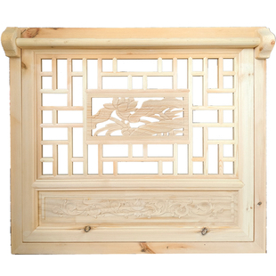 东阳木雕仿古门窗中式隔断玄关屏风镂空实木花格雕花窗户花窗定制