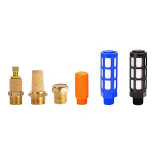 气动BSL塑料消声器电磁阀静音1分/2分/3分/4分接头降噪铜/黑/橙色