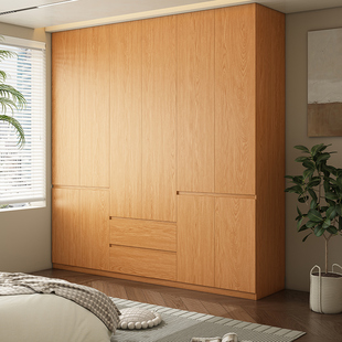 一门到顶衣橱 家用卧室主卧分段式 橡木定制全实木衣柜新款 2024爆款