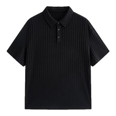 流石男装复古翻领套头短袖POLO衫