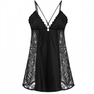 真丝睡衣性感纯欲冬季高级感蕾丝边独特绝美带胸垫吊带睡裙礼盒装