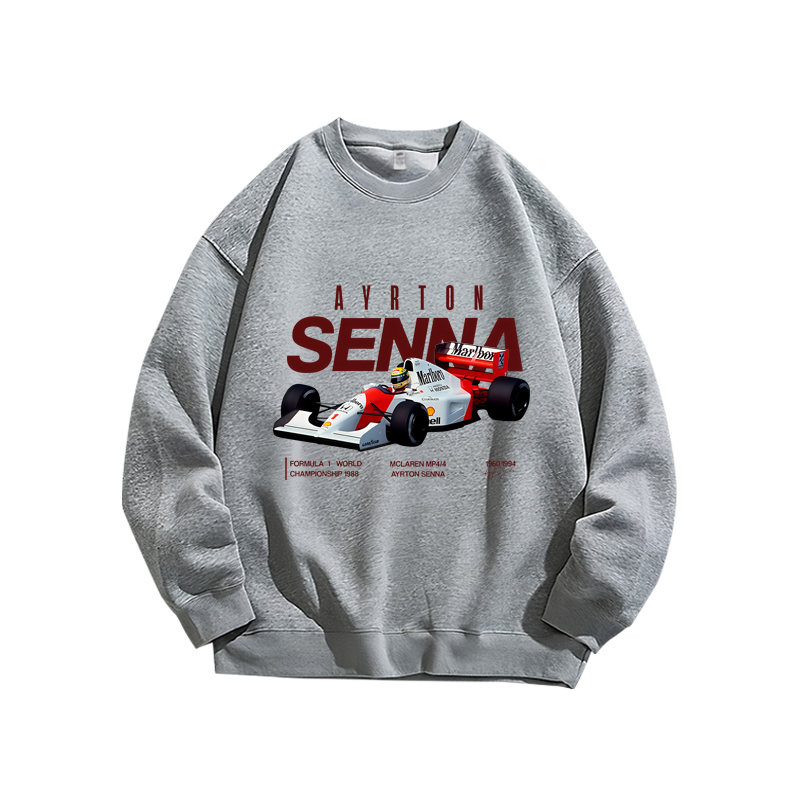 美式F1塞纳方程式纪念应援重磅纯棉卫衣男装高街百搭长袖休闲T恤