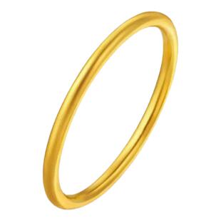 古法传承金包银素圈戒指女简约光面情侣对戒实心指环婚戒生日礼物