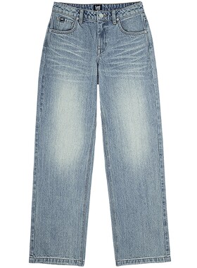 【张凌赫代言】Lee26秋冬新品428舒适直筒牛仔裤复古浅蓝色女潮流