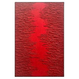 MHD原创纯手绘油画《满载而归》红色肌理客厅玄关餐厅抽象装饰画