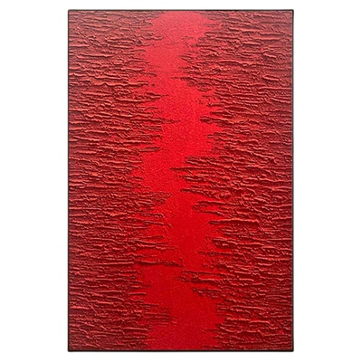 MHD原创纯手绘油画《满载而归》红色肌理客厅玄关餐厅抽象装饰画