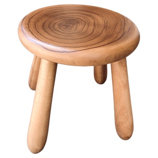 原创香樟木年轮凳原木艺术创意简约板凳矮凳成人小孩民宿圆凳木凳