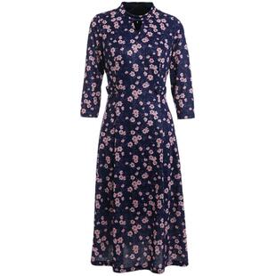 【官方奥莱清仓】乔万尼连衣裙秋装商场款小碎花气质修身显瘦长裙