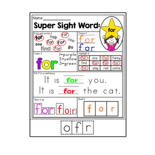 美国课堂练习220SightWords启蒙阅读高频词儿童英语练习题作业纸