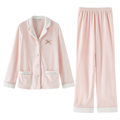 珊瑚绒秋冬季休闲甜美风家居服